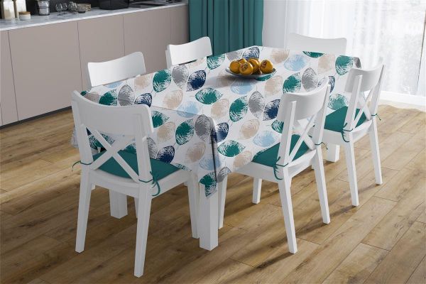 Αλέκιαστο Σετ 2 τεμ Τραπεζομάντηλο Leaves 466 140X140 & Τραβέρσα 40X140 Petrol 70/30 Cott/Pol-33313353004