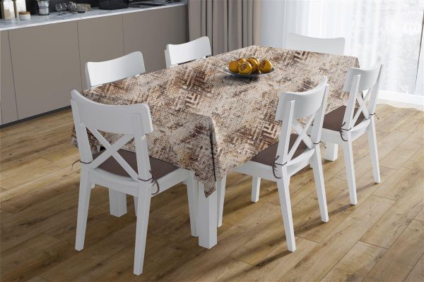 Αλέκιαστο Σετ 2 τεμ Τραπεζομάντηλο Skid Marks 472 140X140 & Τραβέρσα 40X140 Beige 70/30 Cott/Pol-33313353009