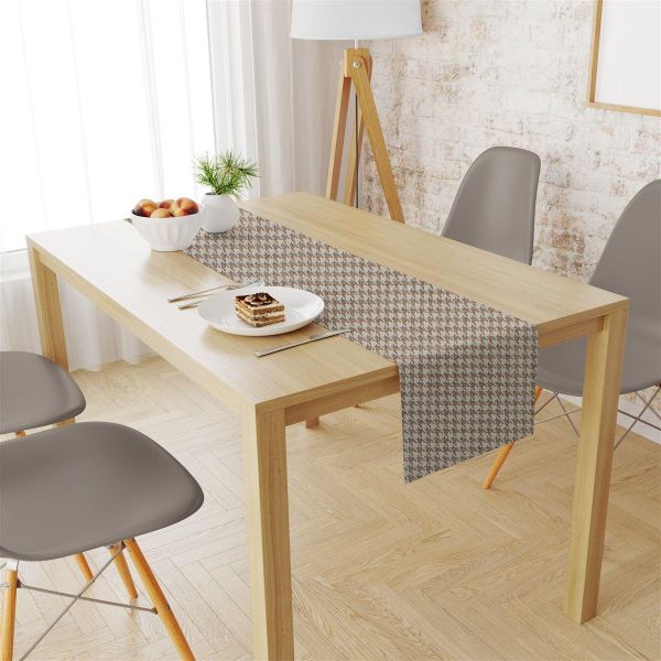 Τραβέρσα Αλέκιαστη Houndstooth 473 40X180 Beige 70/30 Cott/Pol-33313355010