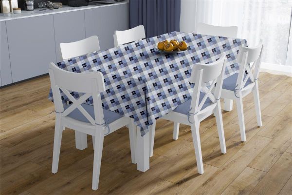 Τραπεζομάντηλο Αλέκιαστο Checkered 468 140X180 Blue 70/30 Cott/Pol-33313354006