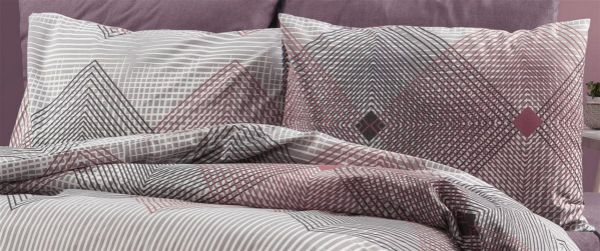 Μαξιλαροθήκη Εμπριμέ Καλλιρόη 606 50X70 Grey-Burgundy 70/30 Cott/Pol-33311647067