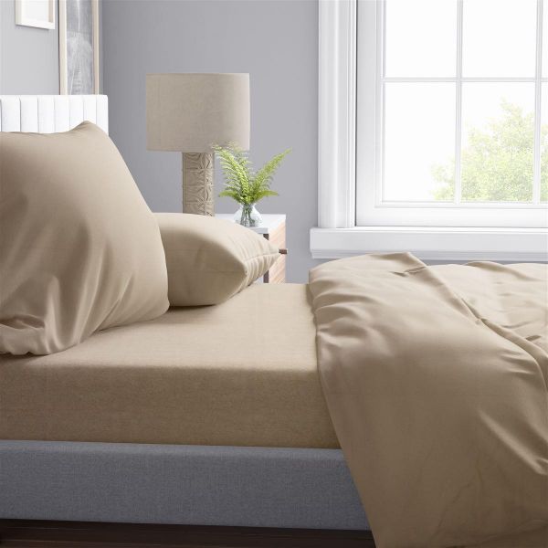 Σεντόνια Σετ 4 τεμ Solid 502 240X270 Beige 100% Cotton-33122325002