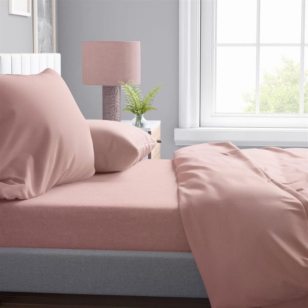 Σεντόνια Σετ 4 τεμ Solid 503 220X240 Dusty Rose 100% Cotton-33122324003