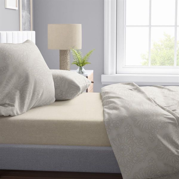 Σεντόνια Εμπριμέ Σετ 4 τεμ Άρτεμις 702 220X240 Beige 100% Cotton-33112324002