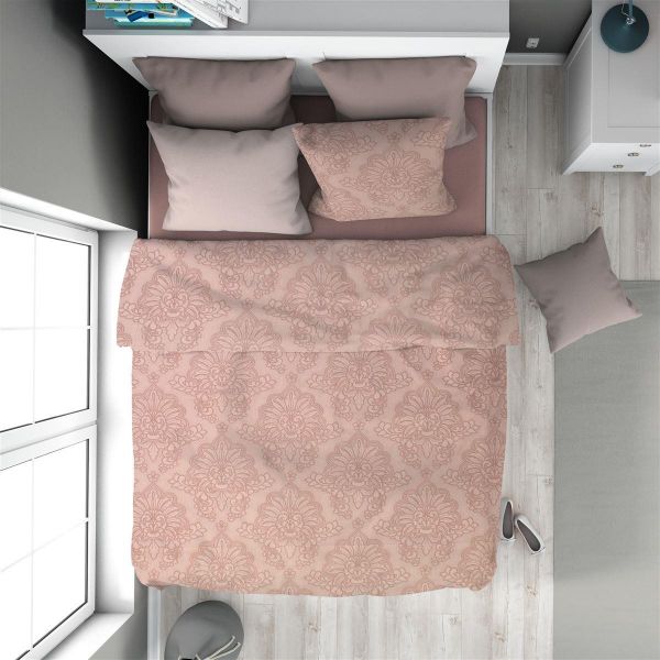 Παπλωματοθήκη Εμπριμέ Άρτεμις 703 160X240 Dusty Rose 100% Cotton-33110823003