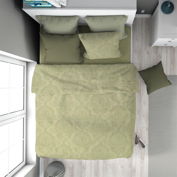 Παπλωματοθήκη Εμπριμέ Άρτεμις 704 160X240 Light Olive 100% Cotton-33110823004