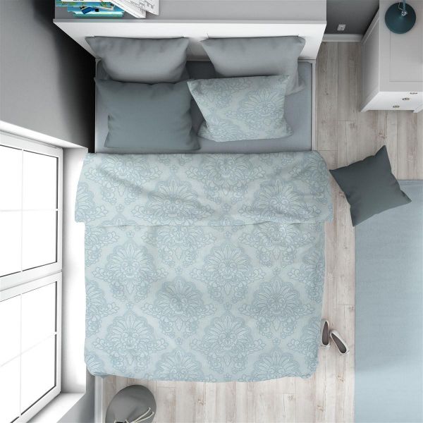 Παπλωματοθήκη Εμπριμέ Άρτεμις 705 160X240 Light Blue-Grey 100% Cotton-33110823005