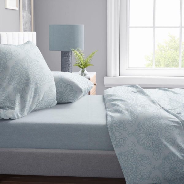 Παπλωματοθήκη Εμπριμέ Άρτεμις 705 220X240 Light Blue-Grey 100% Cotton-33110824005