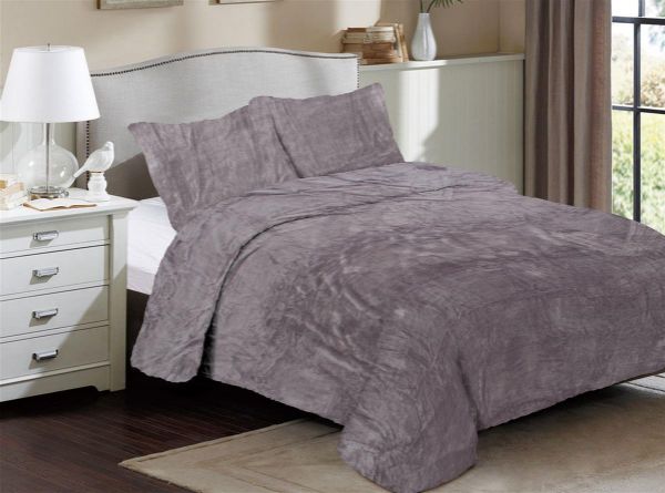 Κουβέρτα Coral Fleece Solid 06 160X220 Grey 100% Polyester-33422506004