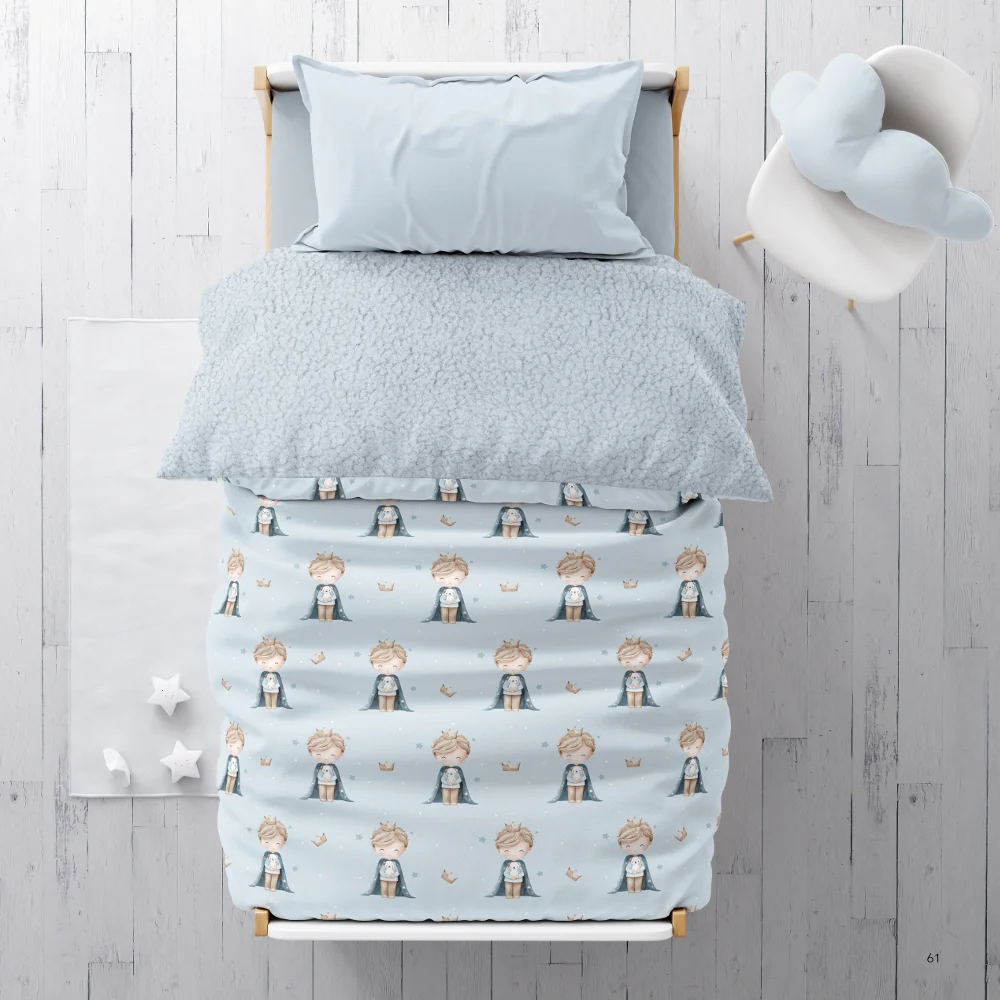 Κουβερτοπάπλωμα Little King Μονό Πετρόλ ΜΟΝΟ 160 x 220 cm