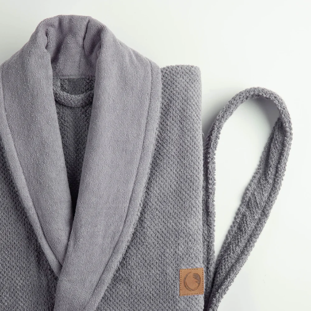 Μπουρνούζι Ενηλίκων Με Γιακά Lava Γκρι Γκρι ΕΝΗΛΙΚΩΝ XL