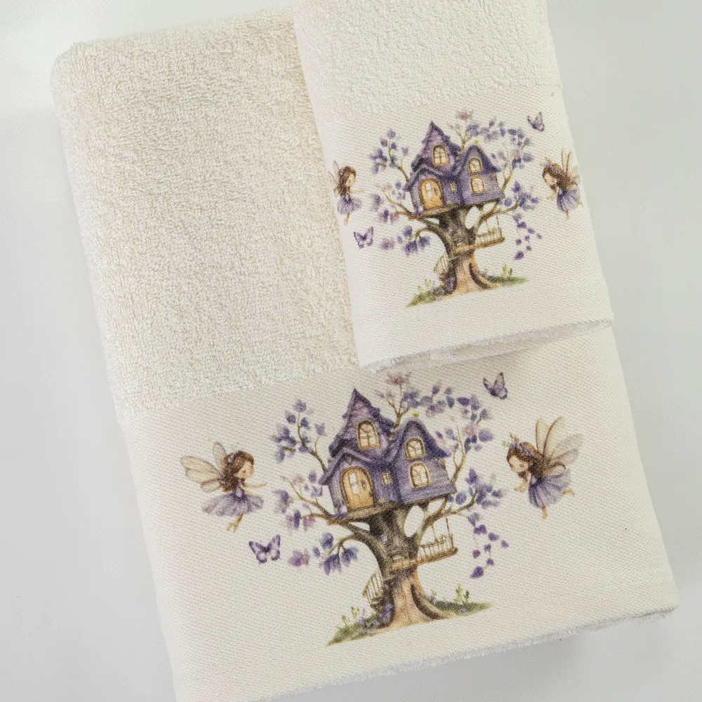 Πετσέτες Σετ 2ΤΜΧ Magic Garden Εκρού Εκρού BEBE 70 x 120 / 30 x 50 cm