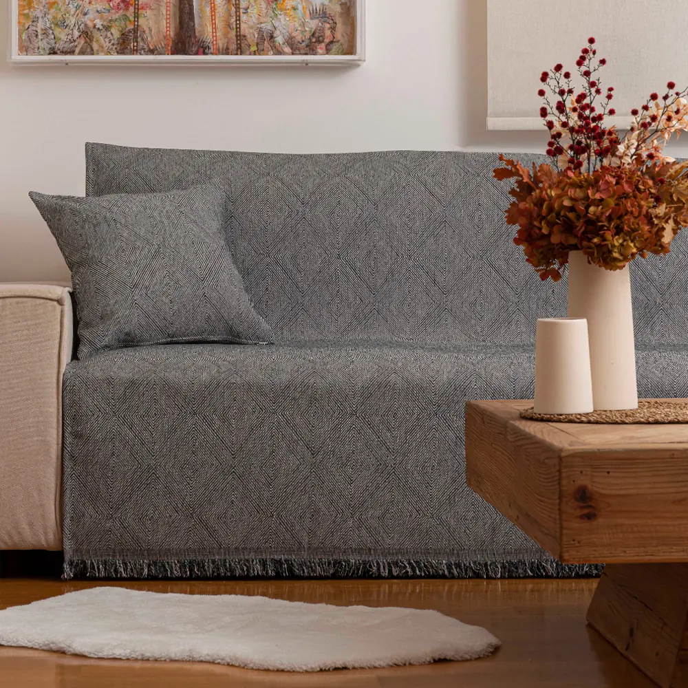 Ριχτάρι Σενίλ Πολυθρόνας Bari Πετρόλ ΜΟΝΟΘΕΣΙΟ 180 x 180 cm