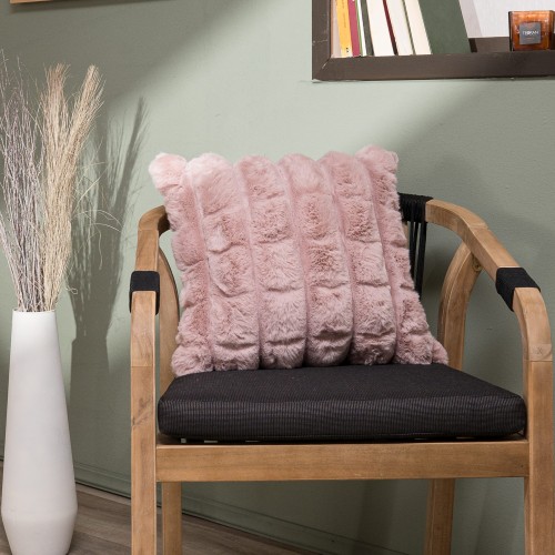 Γούνινη Μαξιλαροθήκη Cube 06 - 45x45cm με γέμιση