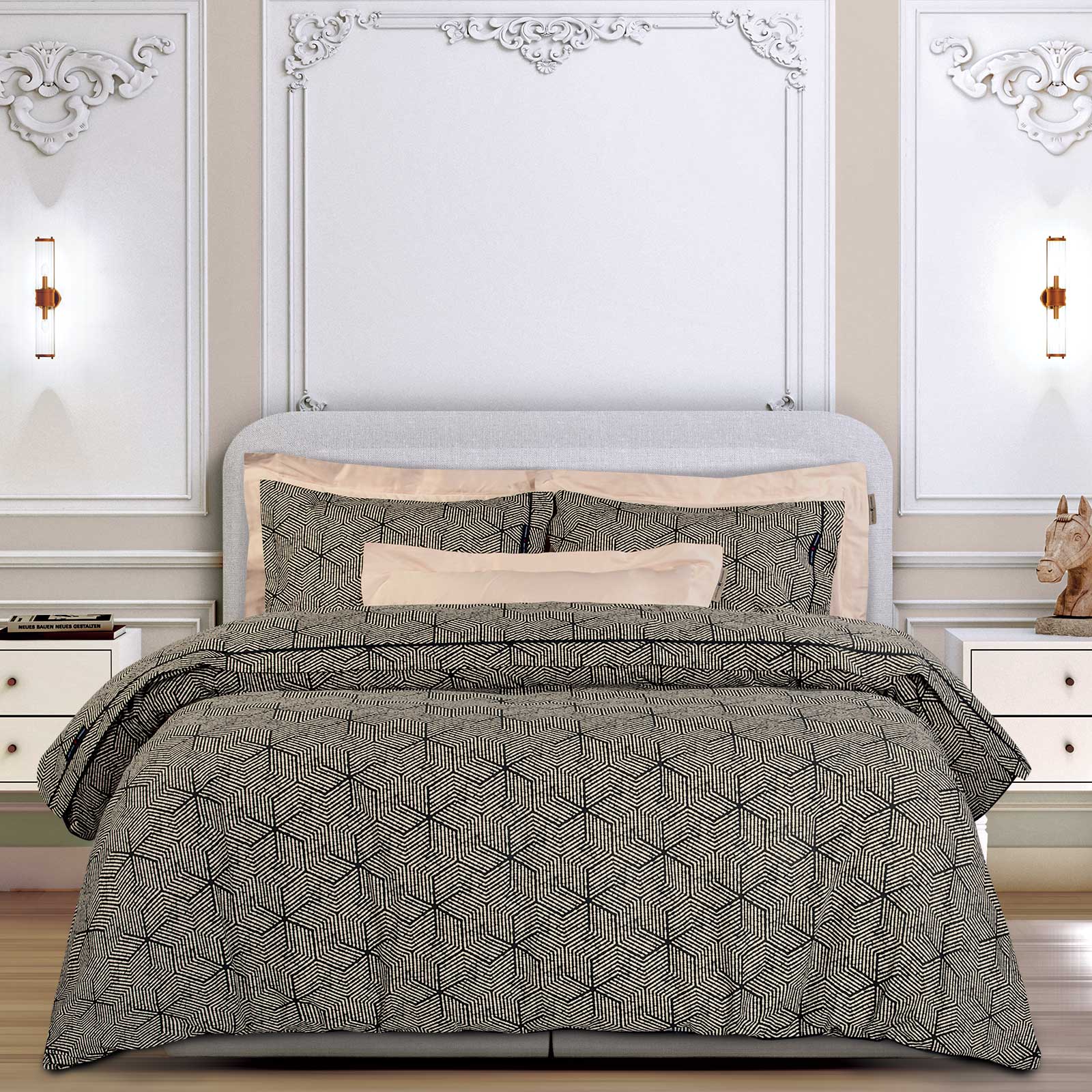 GREENWICH POLO CLUB ΣΕΤ ΣΕΝΤΟΝΙΑ ΥΠΕΡΔΙΠΛΑ ESSENTIAL 2366 BEIGE, BLACK-202100202366