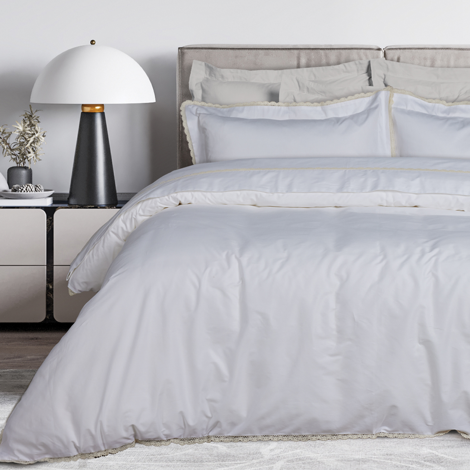 DAS HOME ΠΑΠΛΩΜΑΤΟΘΗΚΗ ΣΕΤ KING PRESTIGE 1708 WHITE-406005301708