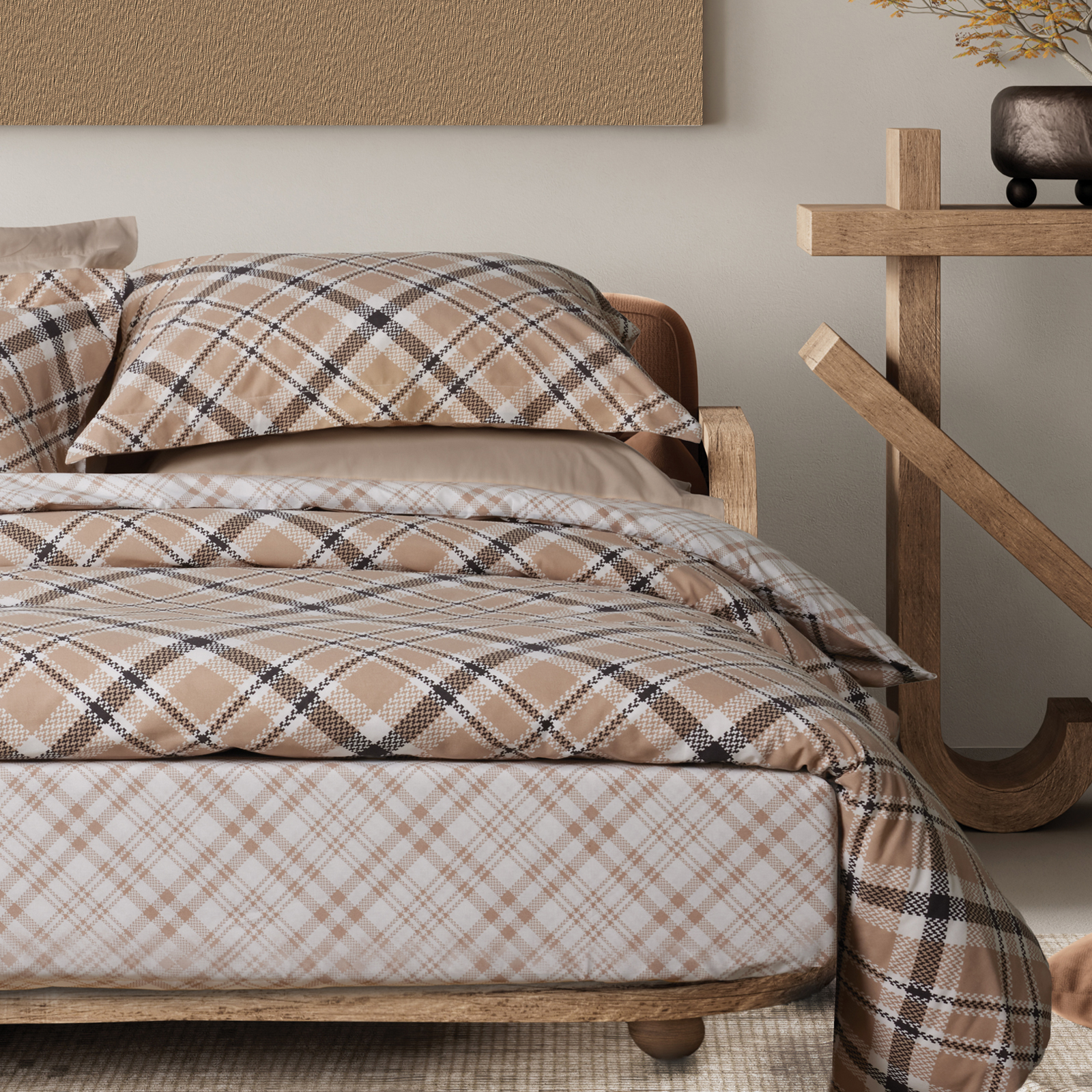 DAS HOME ΣΕΤ ΠΑΠΛΩΜΑΤΟΘΗΚΗ ΜΟΝΗ CASUAL 5435 BEIGE, BLACK-406009105435