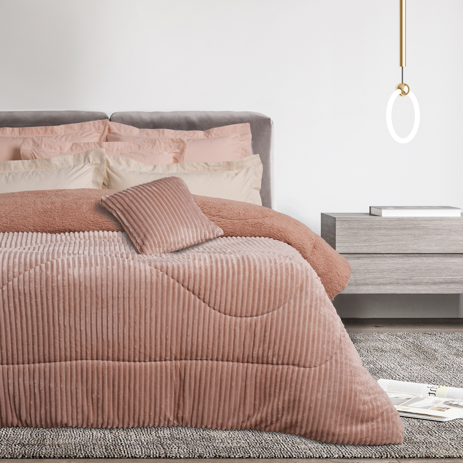 DAS HOME ΚΟΥΒΕΡΤΟΠΑΠΛΩΜΑ SHERPA ΜΟΝΟ 1363 NUDE-421910101363