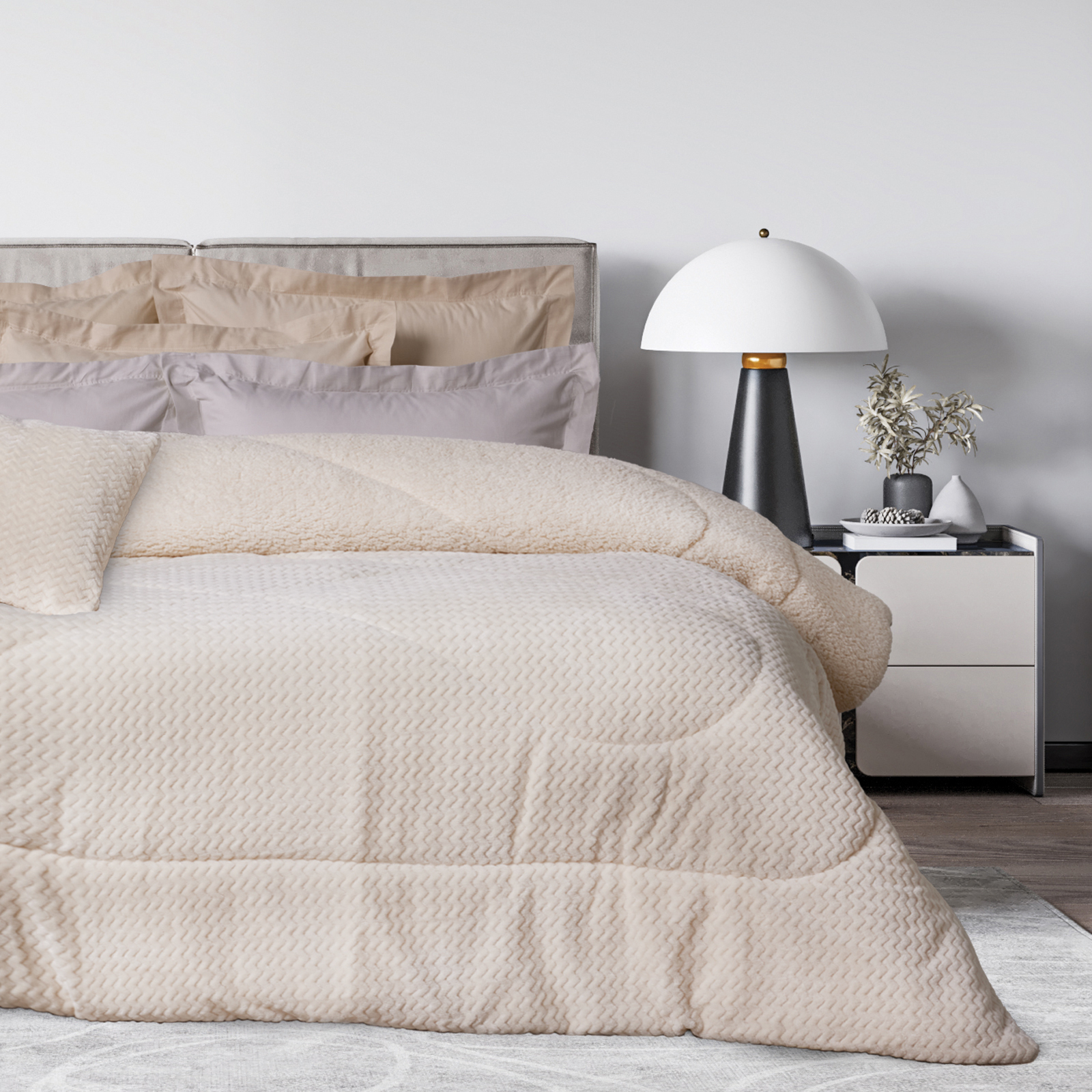 DAS HOME ΚΟΥΒΕΡΤΟΠΑΠΛΩΜΑ SHERPA ΥΠΕΡΔΙΠΛΟ 1366 ECRU-421910201366