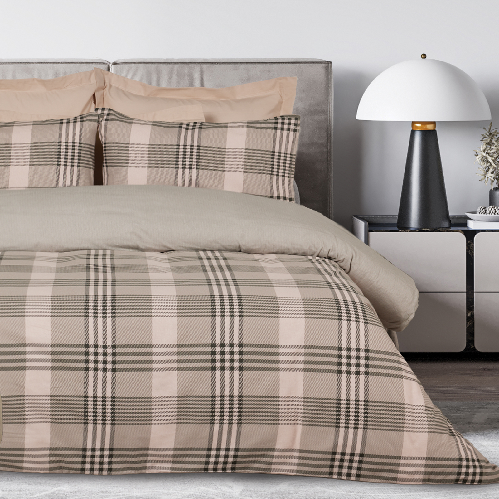DAS HOME ΣΕΤ ΣΕΝΤΟΝΙΑ ΥΠΕΡΔΙΠΛΑ HAPPY FLANNEL 9679 BEIGE, OLIVE-502108209679