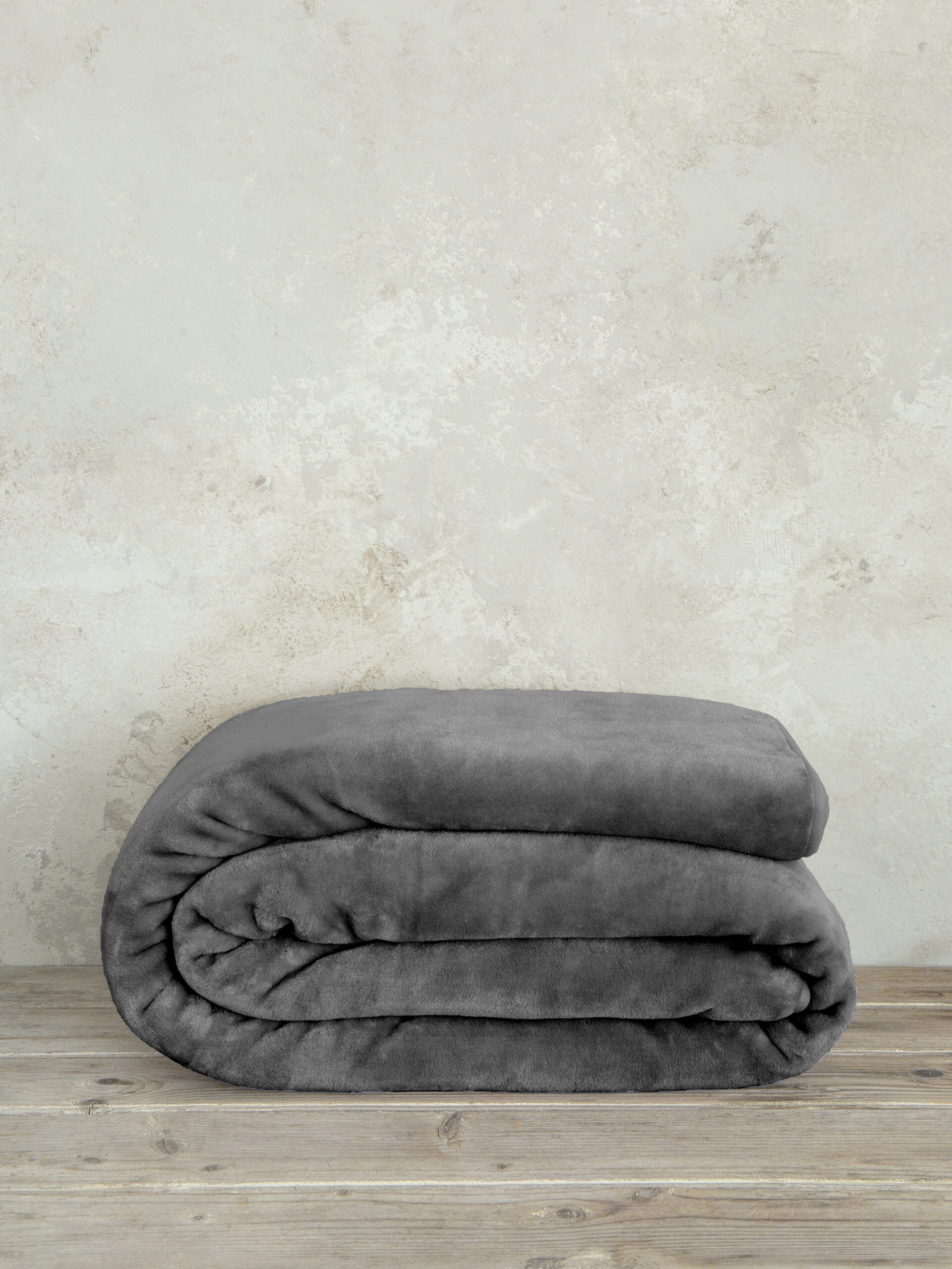 Κουβέρτα Βελουτέ Μονή 160x220 Coperta - Dark Gray - Nima Home - 5206482167827