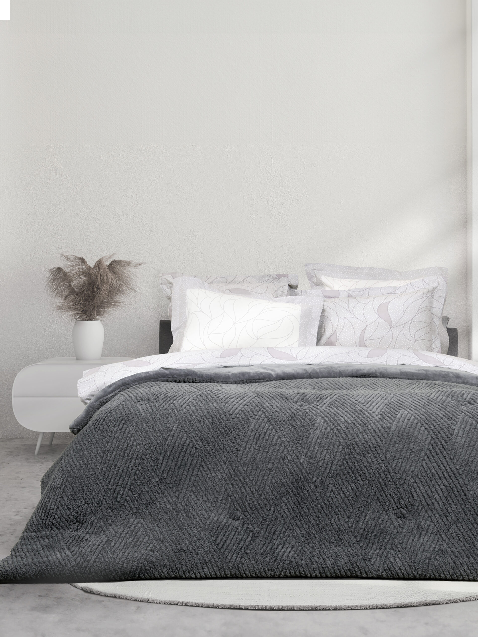 Κουβέρτα/Πάπλωμα Υπέρδιπλο 220x240 - Velva Dark Gray - Nima Home - 5206482168077