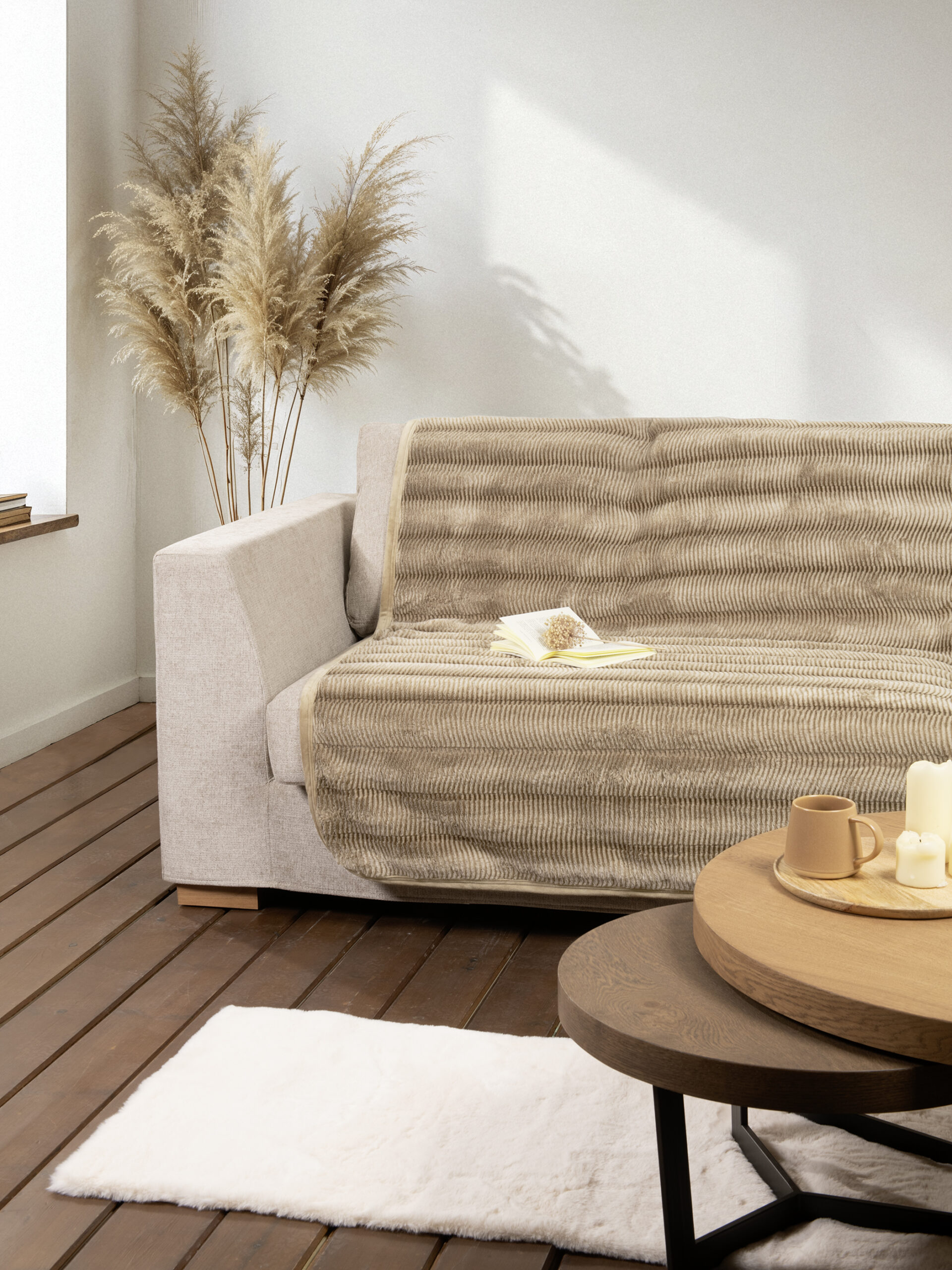 Ριχτάρι Αντιολισθητικό 180x180 - Lunetta Beige - Nima Home - 5206482168817