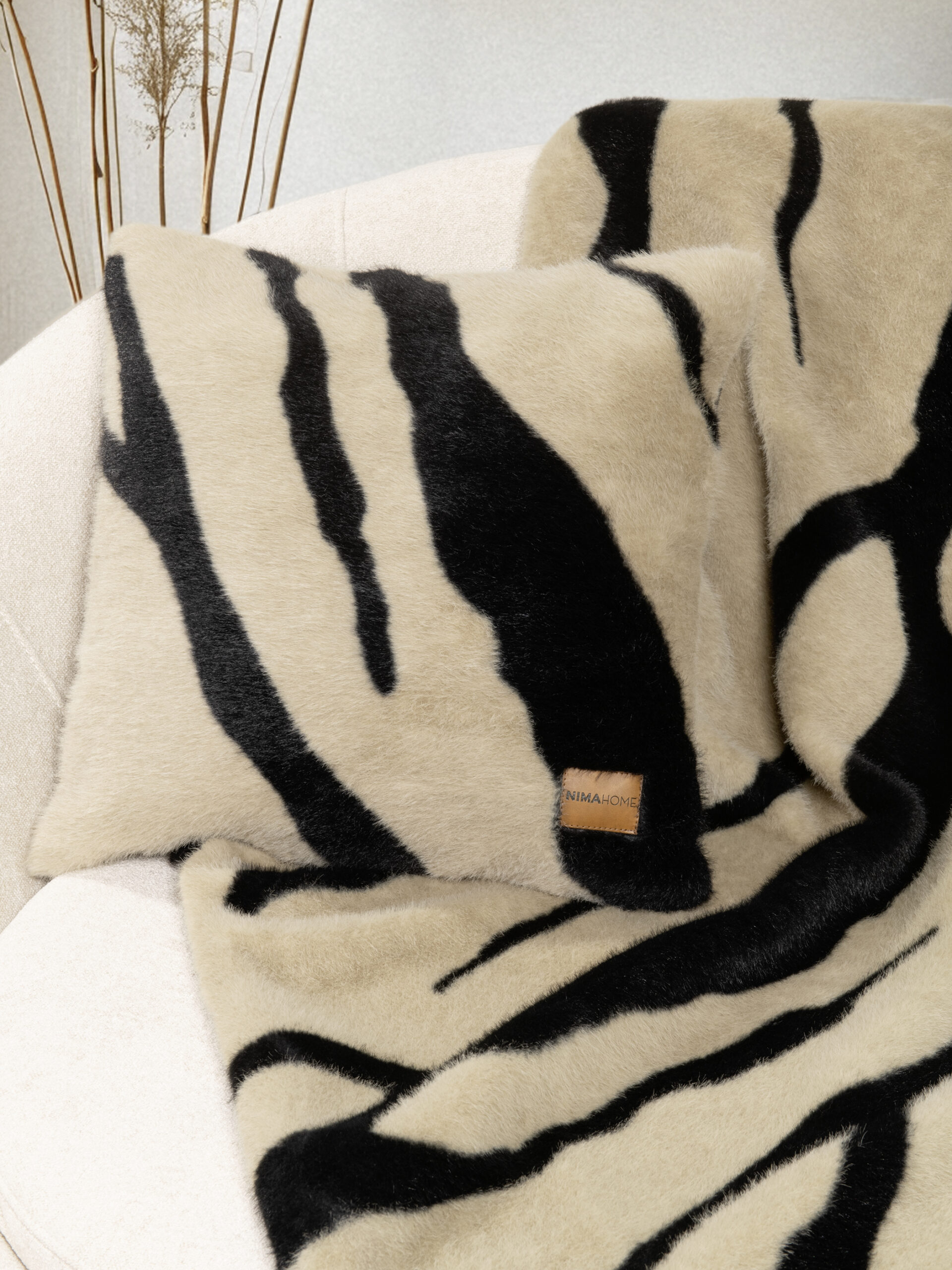 Διακοσμητική Μαξιλαροθήκη 45x45 - Sebra Beige - Nima Home - 5206482168909