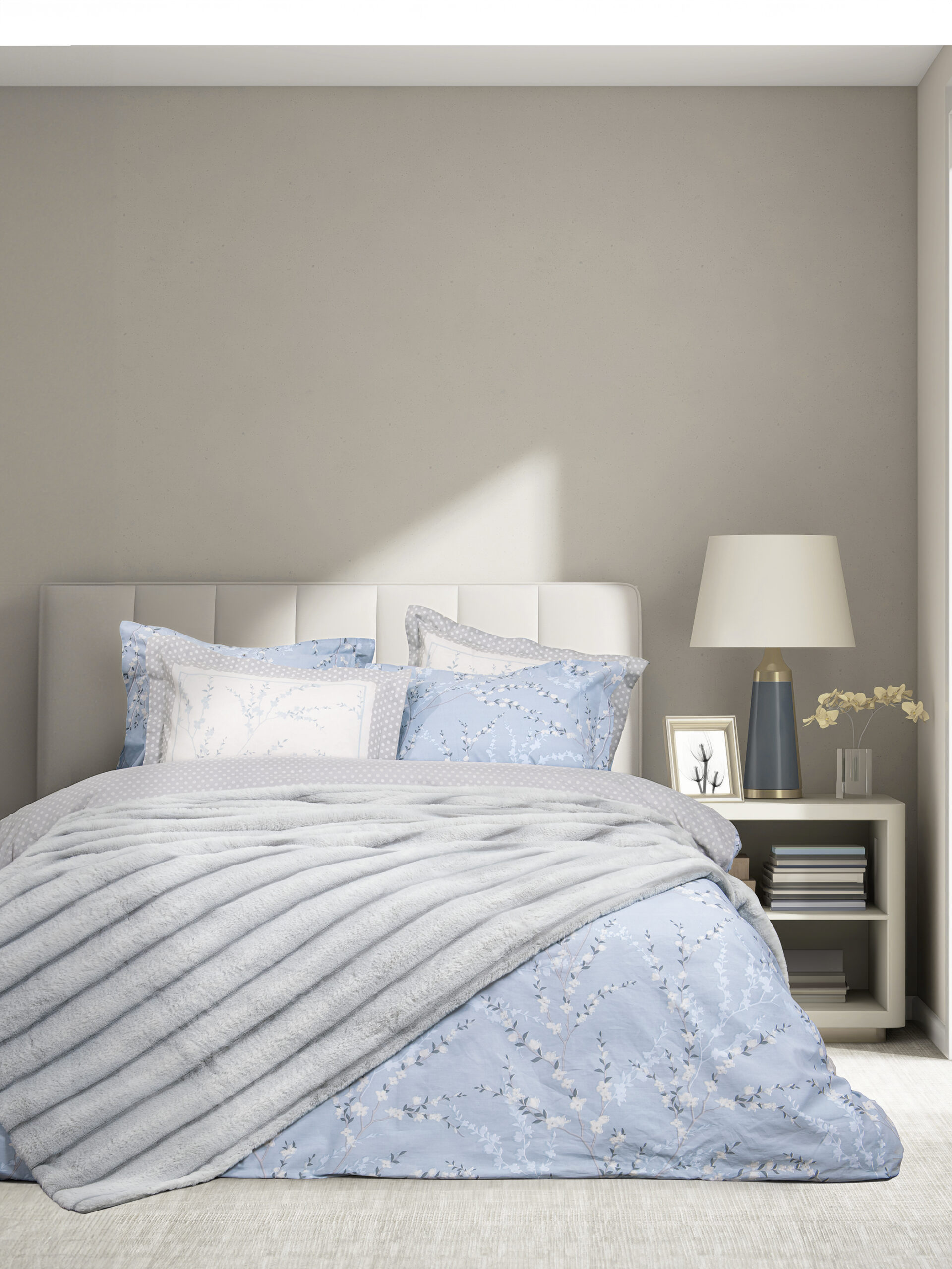 Κουβέρτα Υπέρδιπλη 220x240 - Carezza Light Gray - Nima Home - 5206482168923