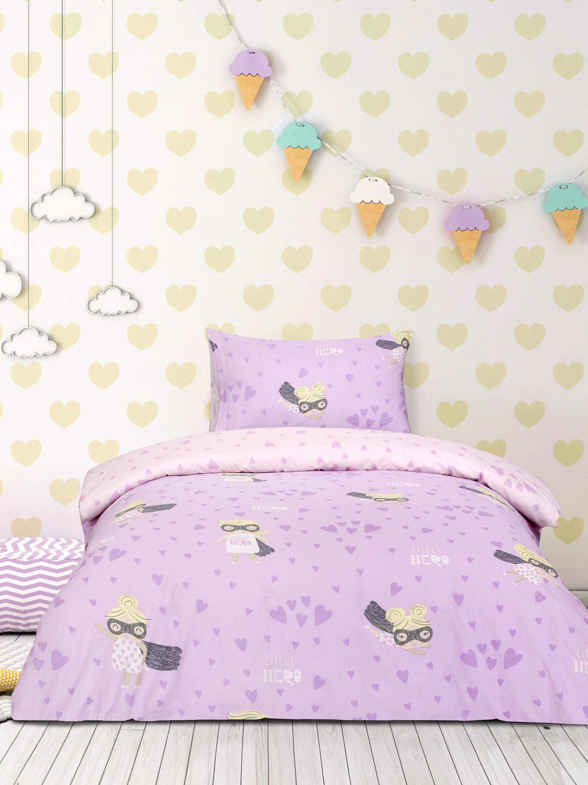 Σετ Σεντόνια Μονά με Λάστιχο - Little Hero - Kocoon Kids - 5206482171039