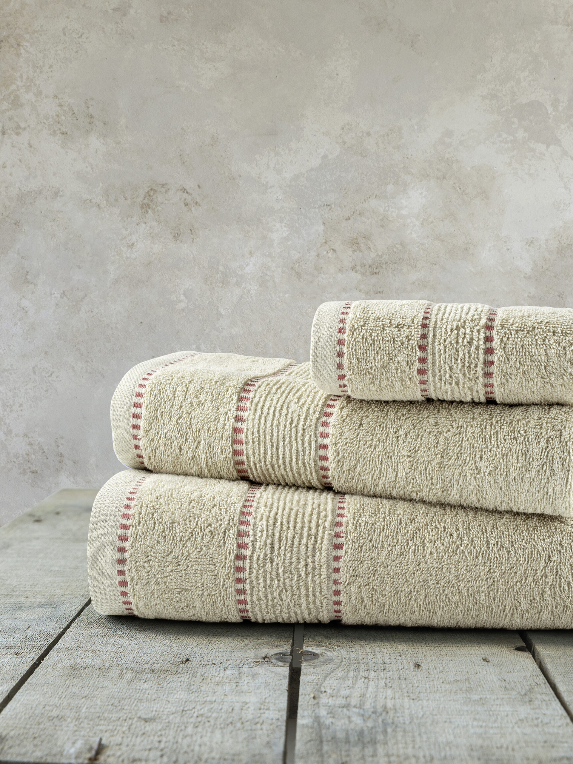 Σετ Πετσέτες (30x50 + 50x90 + 70x140) - Pivot Beige - Nima Home - 5206482182134