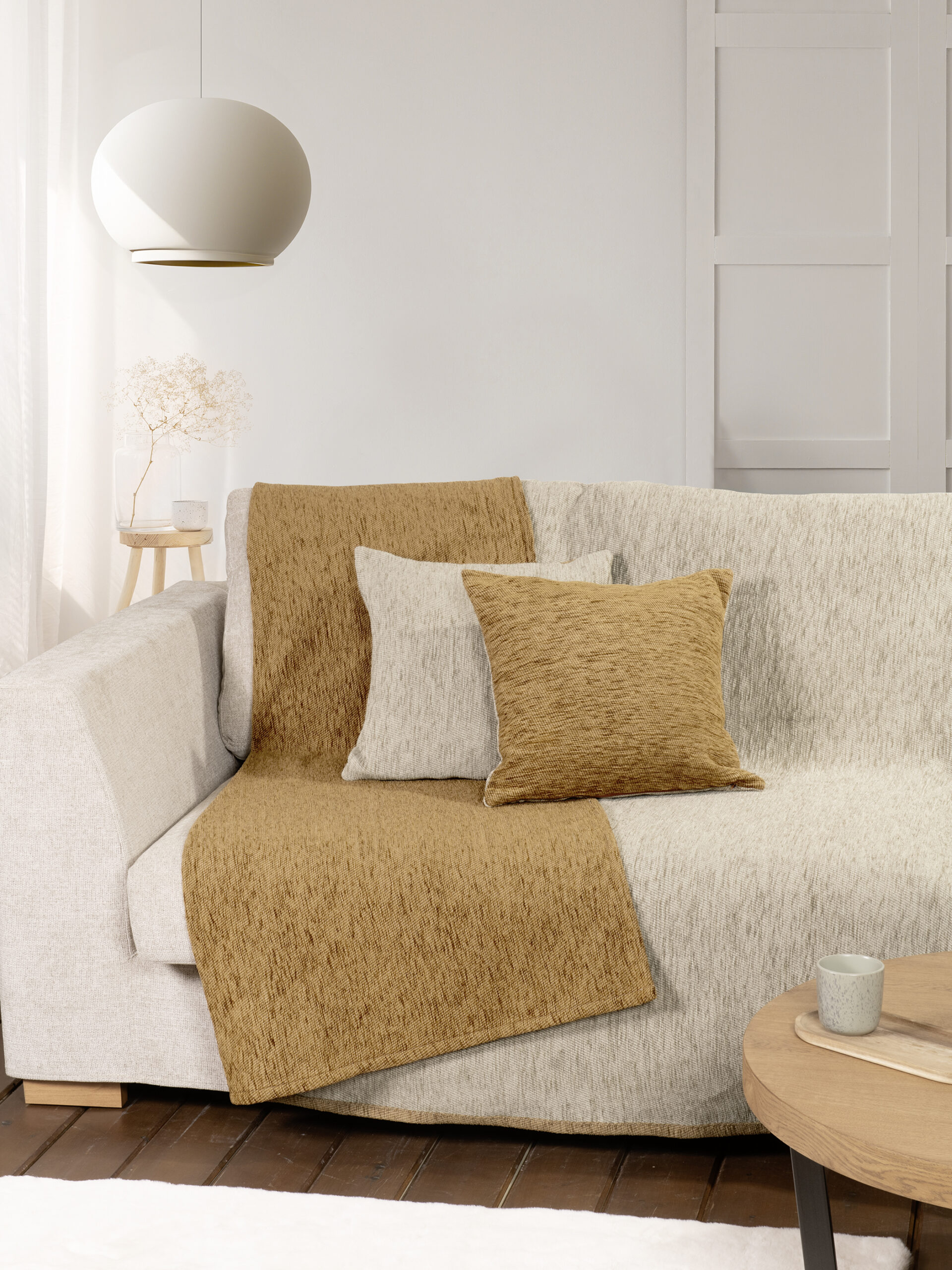 Ριχτάρι διπλής όψης 180x300 - Caldo Beige/Gold - Nima Home - 5206482184893