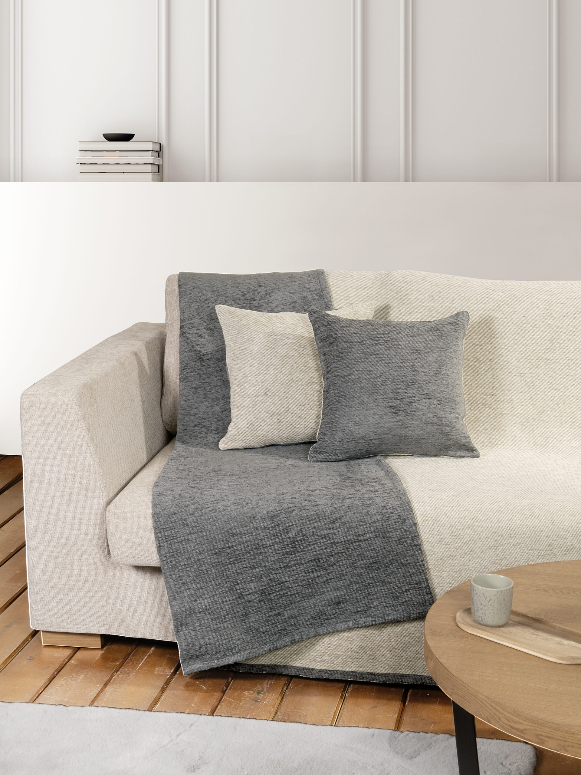 Ριχτάρι διπλής όψης 180x300 - Caldo Gray/Ivory - Nima Home - 5206482184947