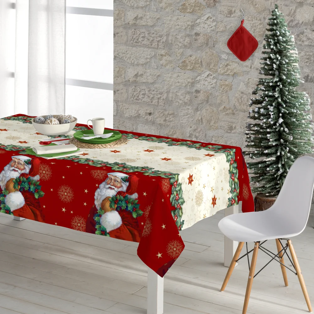 Καρέ Χριστουγεννιάτικο Santa Κόκκινο ΚΑΡΕ 90 x 90 cm