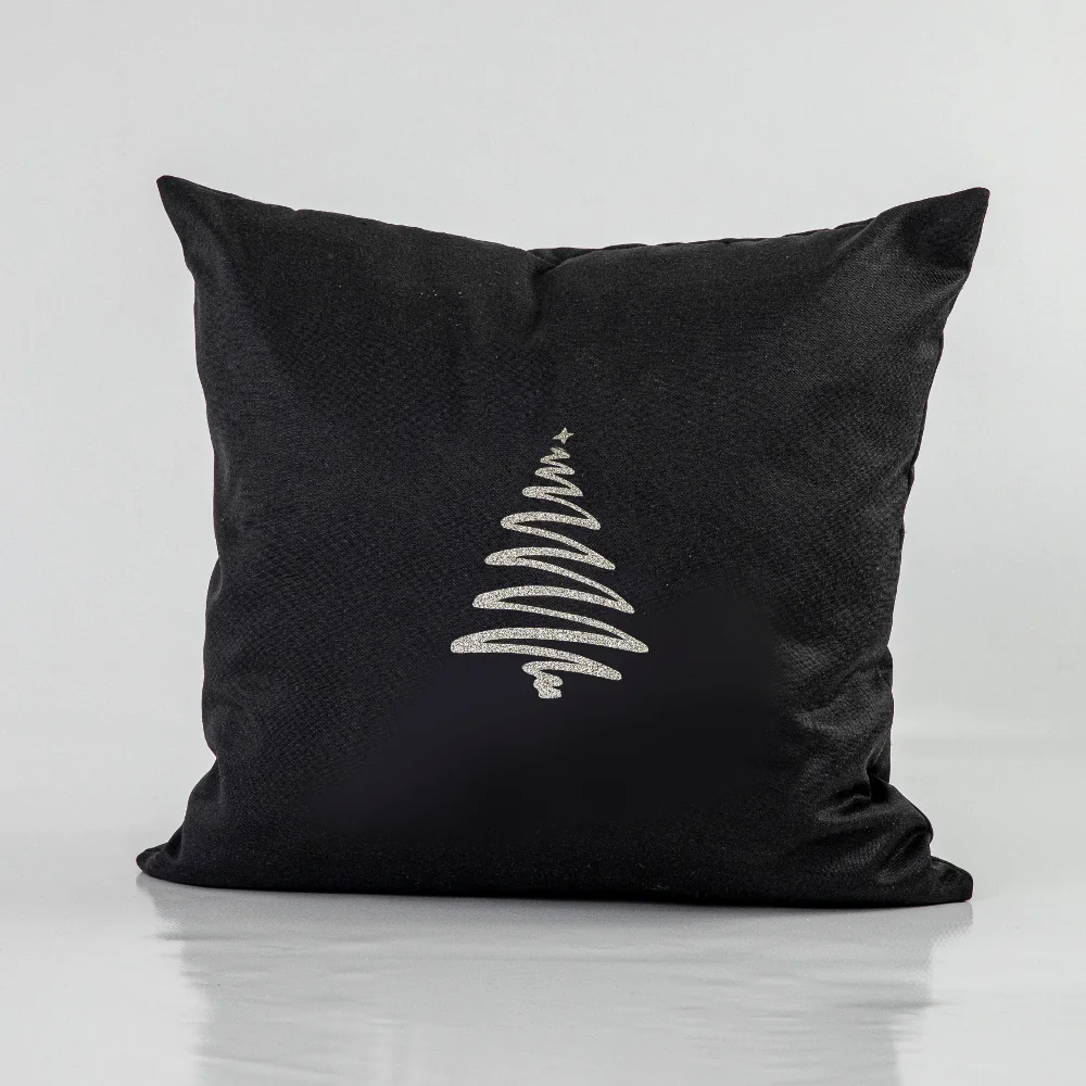 Μαξιλάρι Διακοσμητικό Χριστουγεννιάτικο Έλατο Μαύρο 45 X 45 45 x 45 cm