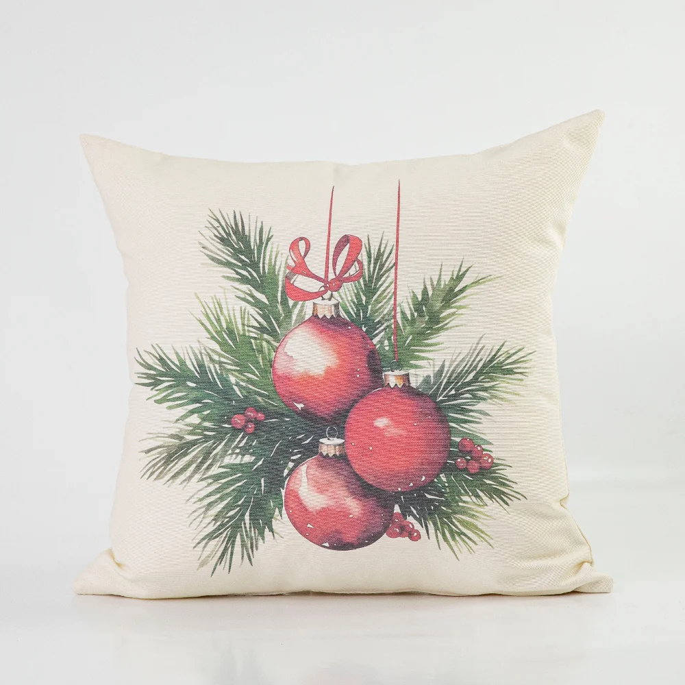 Μαξιλάρι Διακοσμητικό Χριστουγεννιάτικο Printed Σχέδιο 103 Εκρού 45 X 45 45 x 45 cm