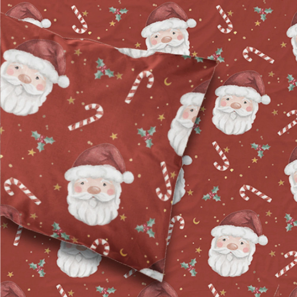 Σεντόνι Χριστουγεννιάτικο Άγιος Βασίλης Διπλό Πράσινο ΔΙΠΛΟ 220 x 240 cm