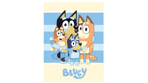 Κουβέρτα Fleece BBC Studios Bluey 55 100X140 Blue 100% Polyester-54462527020