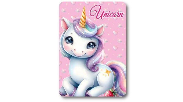Κουβέρτα Fleece Unicorn 56 100X140 Pink 100% Polyester-54462527021