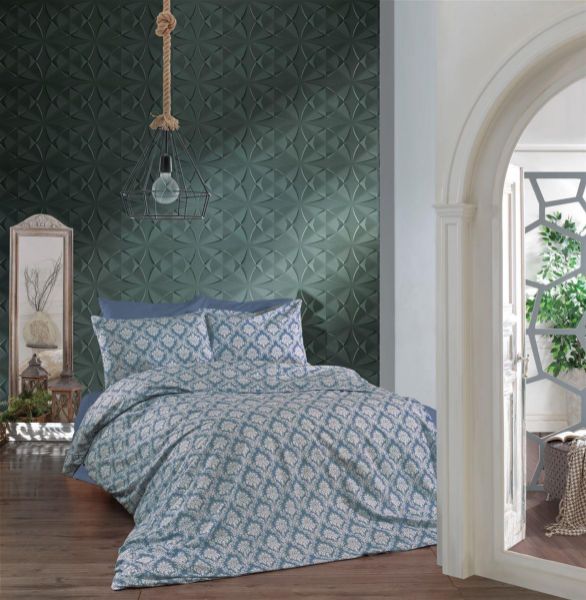 Παπλωματοθήκη Εμπριμέ Οφηλία 279 220X240 Blue 70/30 Cott/Pol-33310824070