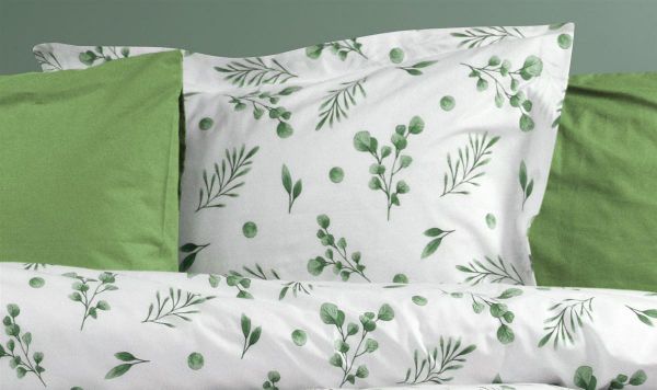 Μαξιλαροθήκη Εμπριμέ Μυρτώ 351 50X70 Green 100% Cotton Flannel-33211647011