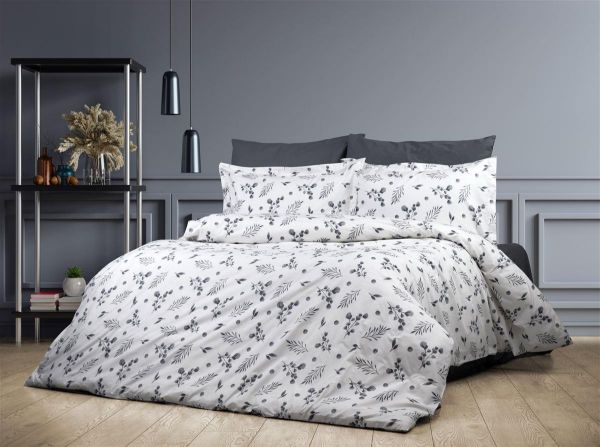 Παπλωματοθήκη Εμπριμέ Μυρτώ 350 220X240 Grey 100% Cotton Flannel-33210824010