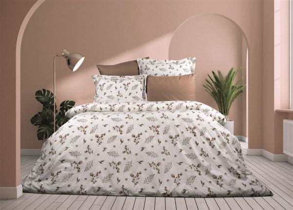 Σεντόνια Εμπριμέ Σετ 3 τεμ Μυρτώ 352 220X240 Beige 100% Cotton Flannel-33212224012