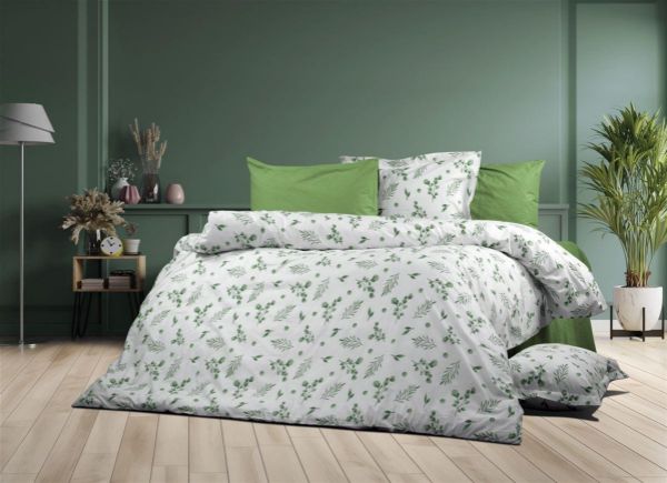 Σεντόνια Εμπριμέ Σετ 4 τεμ Μυρτώ 351 220X240 Green 100% Cotton Flannel-33212324011