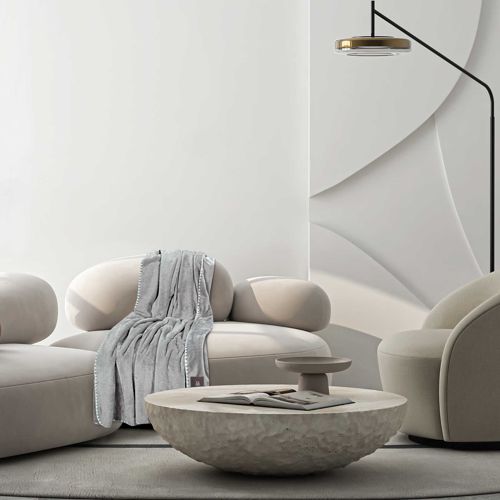 GREENWICH POLO CLUB ΚΟΥΒΕΡΤΑ ΚΑΝΑΠΕ FLEECE 130Χ170 ESSENTIAL 4439 GREY-220588134439