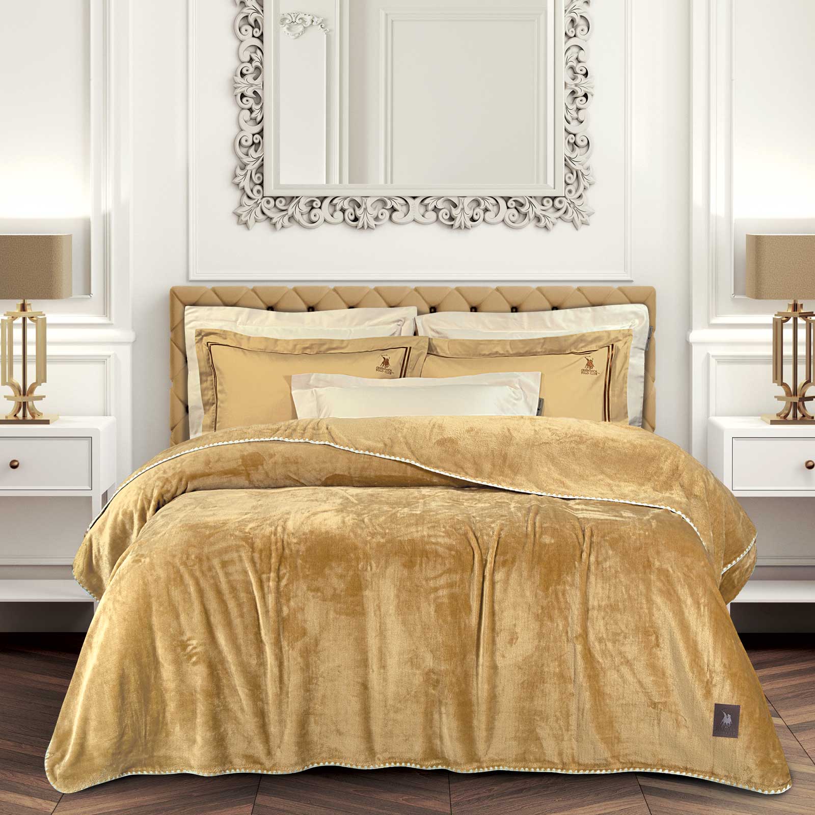 GREENWICH POLO CLUB ΚΟΥΒΕΡΤΑ FLEECE 220X240 ESSENTIAL 4441 OCHRE-220588204441