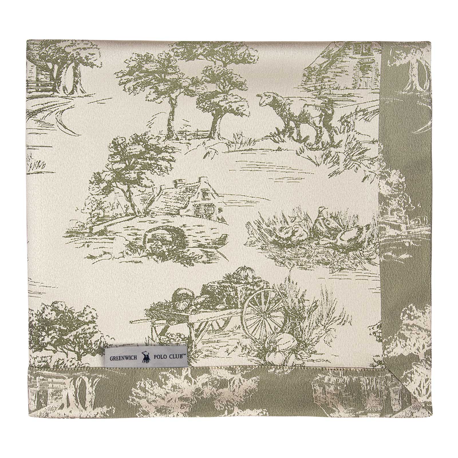 GREENWICH POLO CLUB ΤΡΑΠΕΖΟΜΑΝΤΗΛΟ 170Χ240 ESSENTIAL 3015 ECRU, OLIVE-226217243015