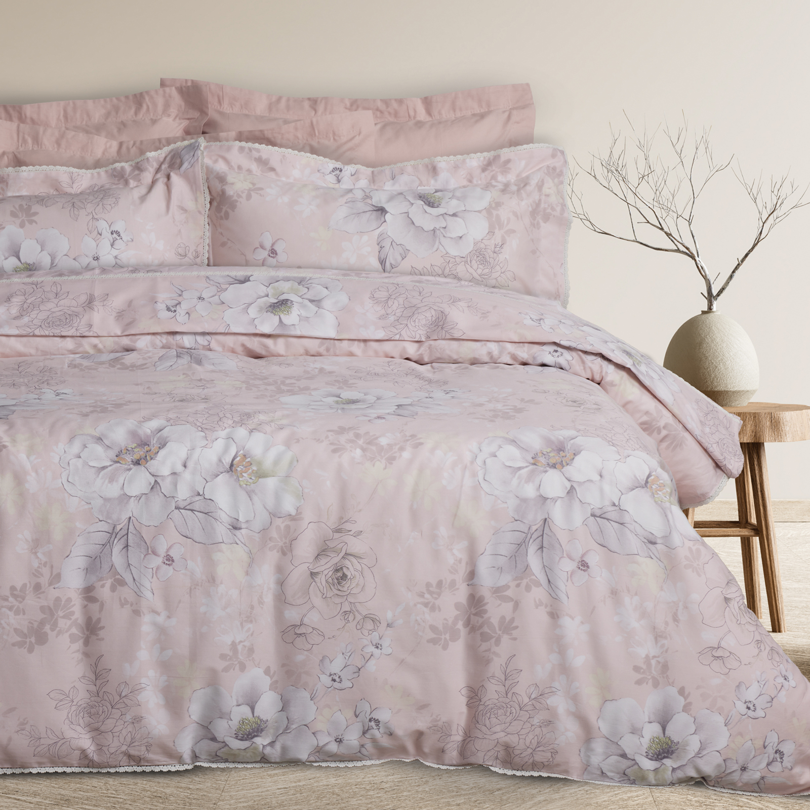 DAS HOME ΠΑΠΛΩΜΑ ΥΠΕΡΔΙΠΛΟ PRESTIGE 1711 GREY, PINK-401905201711