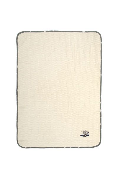 Κουβέρτα Πικέ Με Κέντημα bebe Aviator 185 80X110 Ecru-Grey 100% Cotton-31142620015