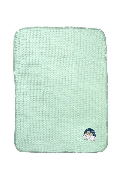 Κουβέρτα Πικέ Με Κέντημα bebe Cloudy Bear 178 100X160 Mint 100% Cotton-31142649008